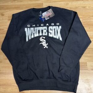 Stitches Chicago White Sox Black Crewneck Sweatshirt Men's Large NWT